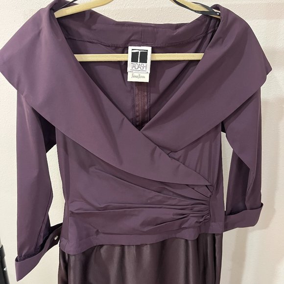 Tadashi Shoji eggplant Long Dress - Picture 5 of 16